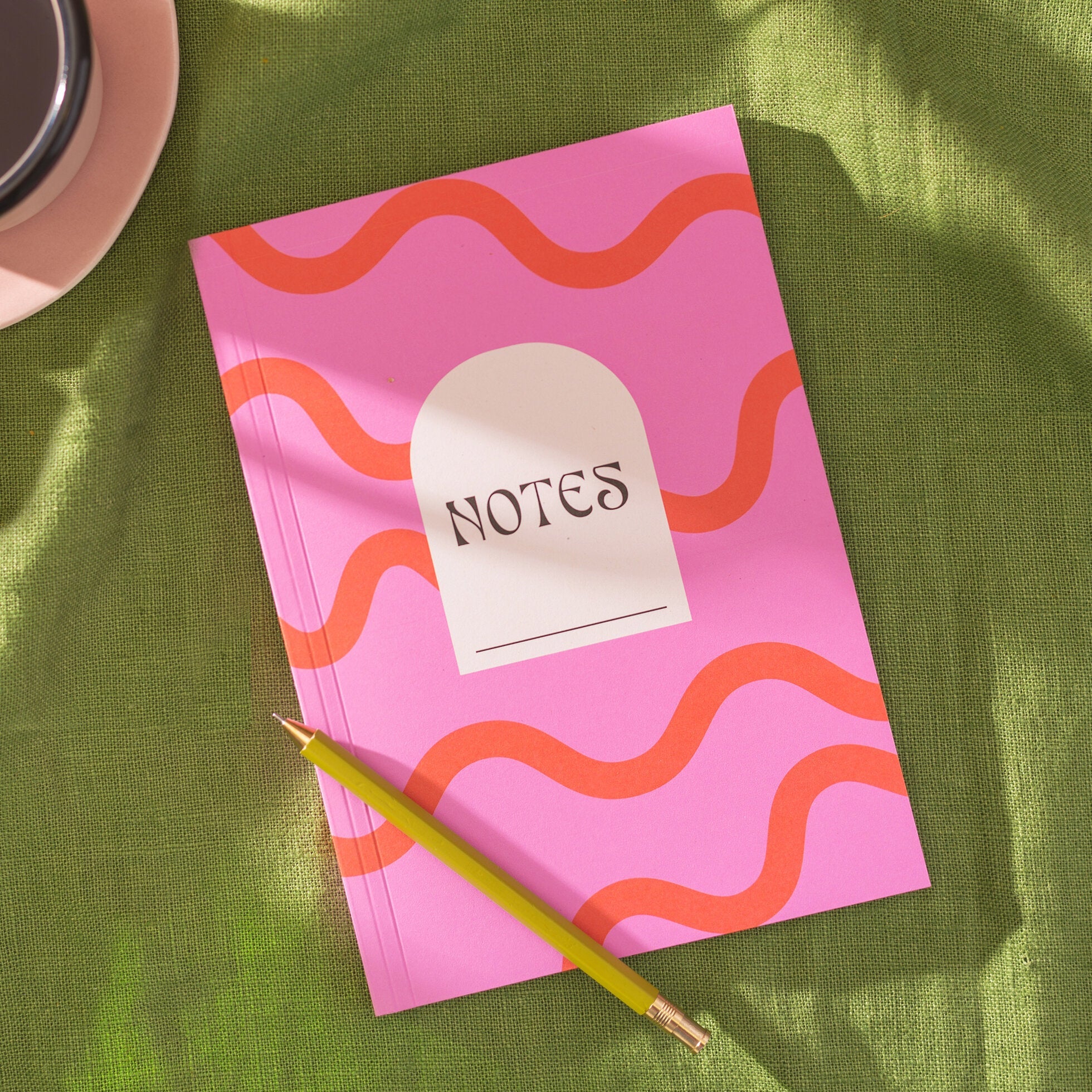 Pink & Red A5 Lined Flat Lay Notebook - TUE - PNK - NTBK - LINED - A5 - Uneeka