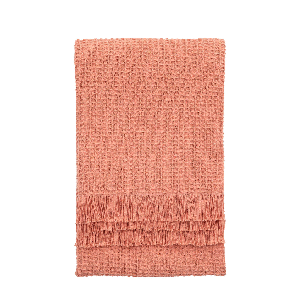 Pink Waffle Throw - Arkose Blush Waffle Throw - Uneeka