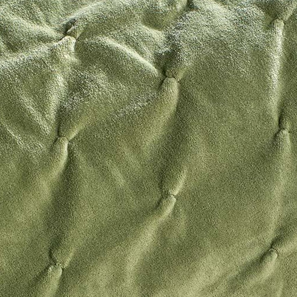 Pistachio Green Cotton Velvet Bedcover - VVBP - Uneeka