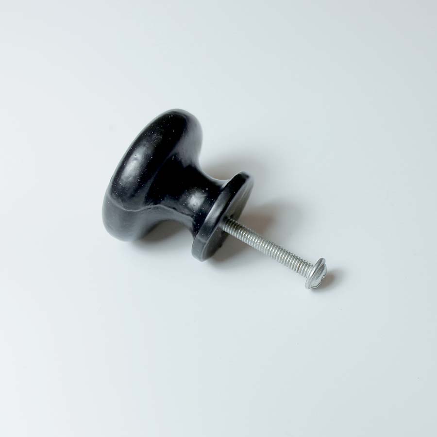 Plain Iron Black Satin Epoxy Shaker Knob - 70.086.SEB.35B - Uneeka