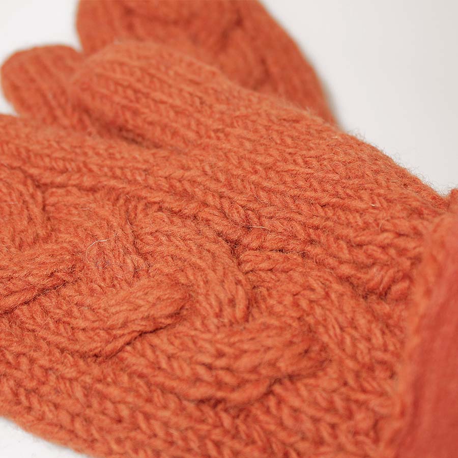 Plain One Colour Cable Stitch Mittens - WG 133L - Uneeka