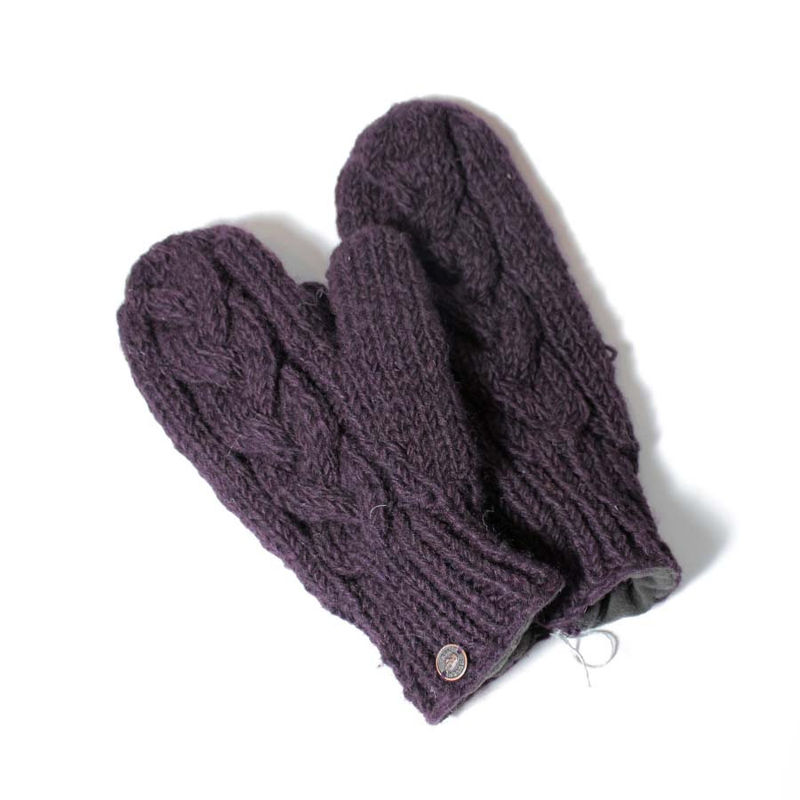 Plain One Colour Cable Stitch Mittens - WG 133L - Uneeka