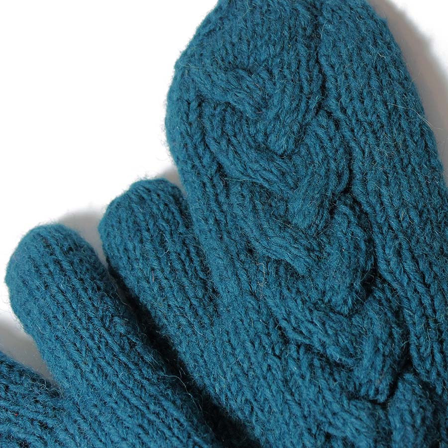 Plain One Colour Cable Stitch Mittens - WG 133L - Uneeka