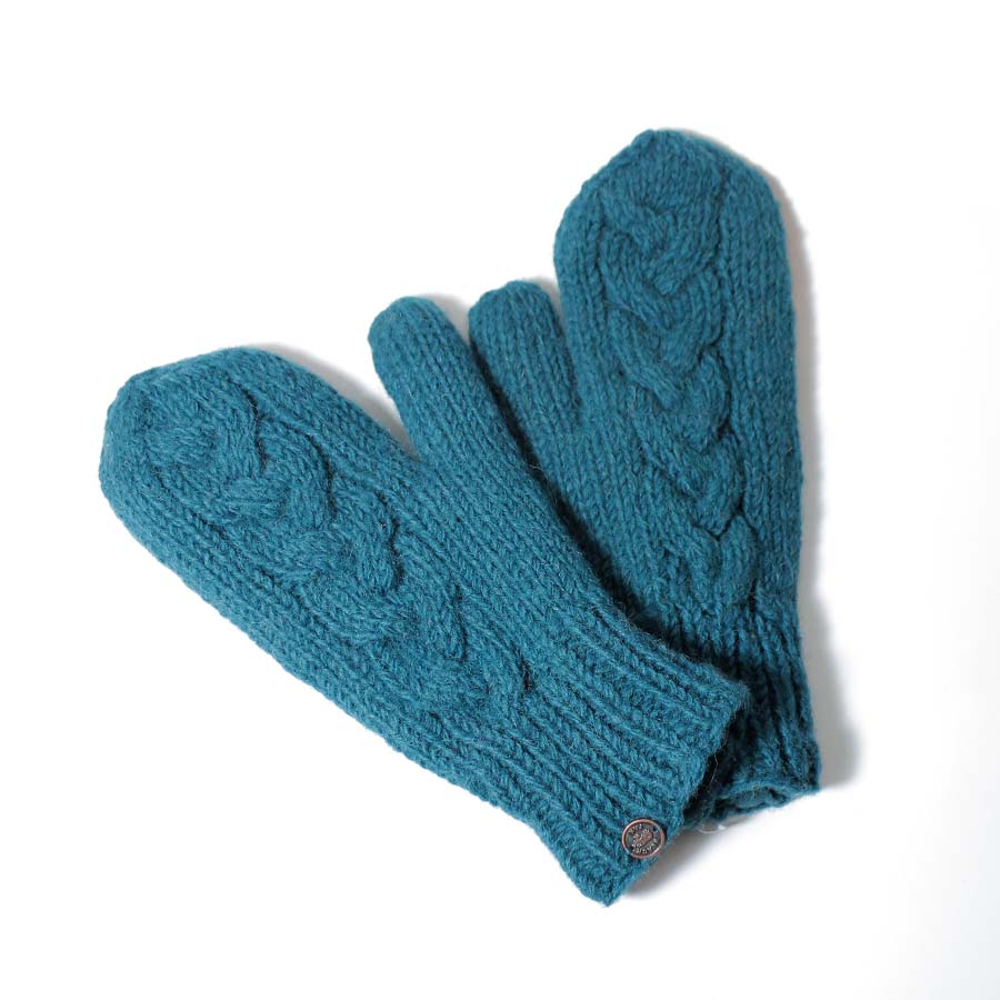 Plain One Colour Cable Stitch Mittens - WG 133M - Uneeka