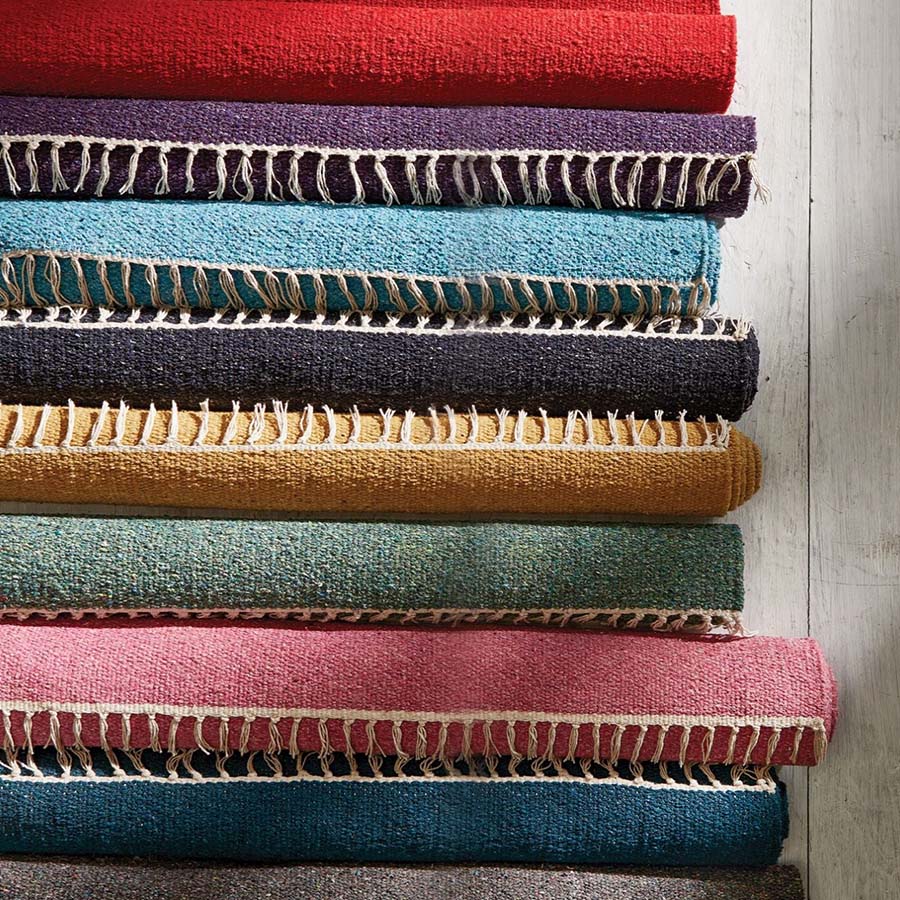 Block Colour Recycled Cotton Rug 90x150 Eco Friendly Uneeka block-colour-recycled-cotton-rug-90x150-eco-friendly-uneeka