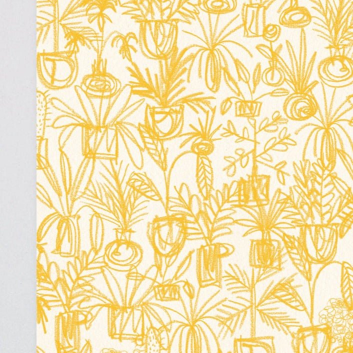 Plants Yellow Gift Wrap - WP104 - Uneeka