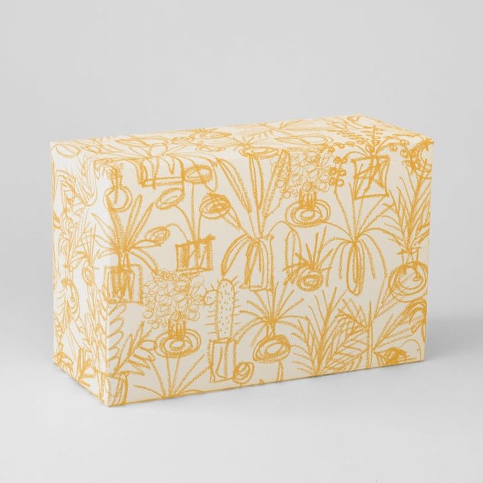 Plants Yellow Gift Wrap - WP104 - Uneeka