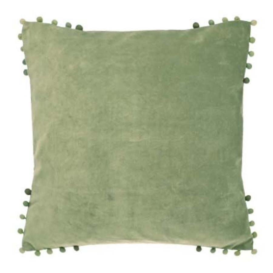 Pom Pom Edge Square Velvet Cushion - SPCVPI - Uneeka