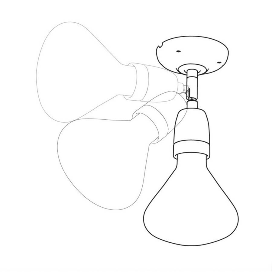 Porcelain 90° Adjustable Wall Light - APP2BITBS1CR - Uneeka