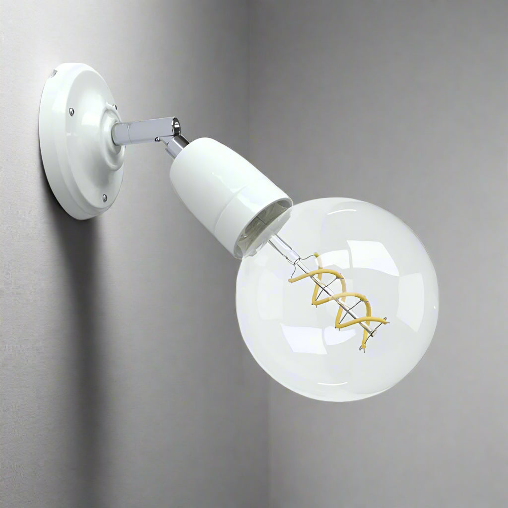 Porcelain 90° Adjustable Wall Light - APP2BITBS1CR - Uneeka