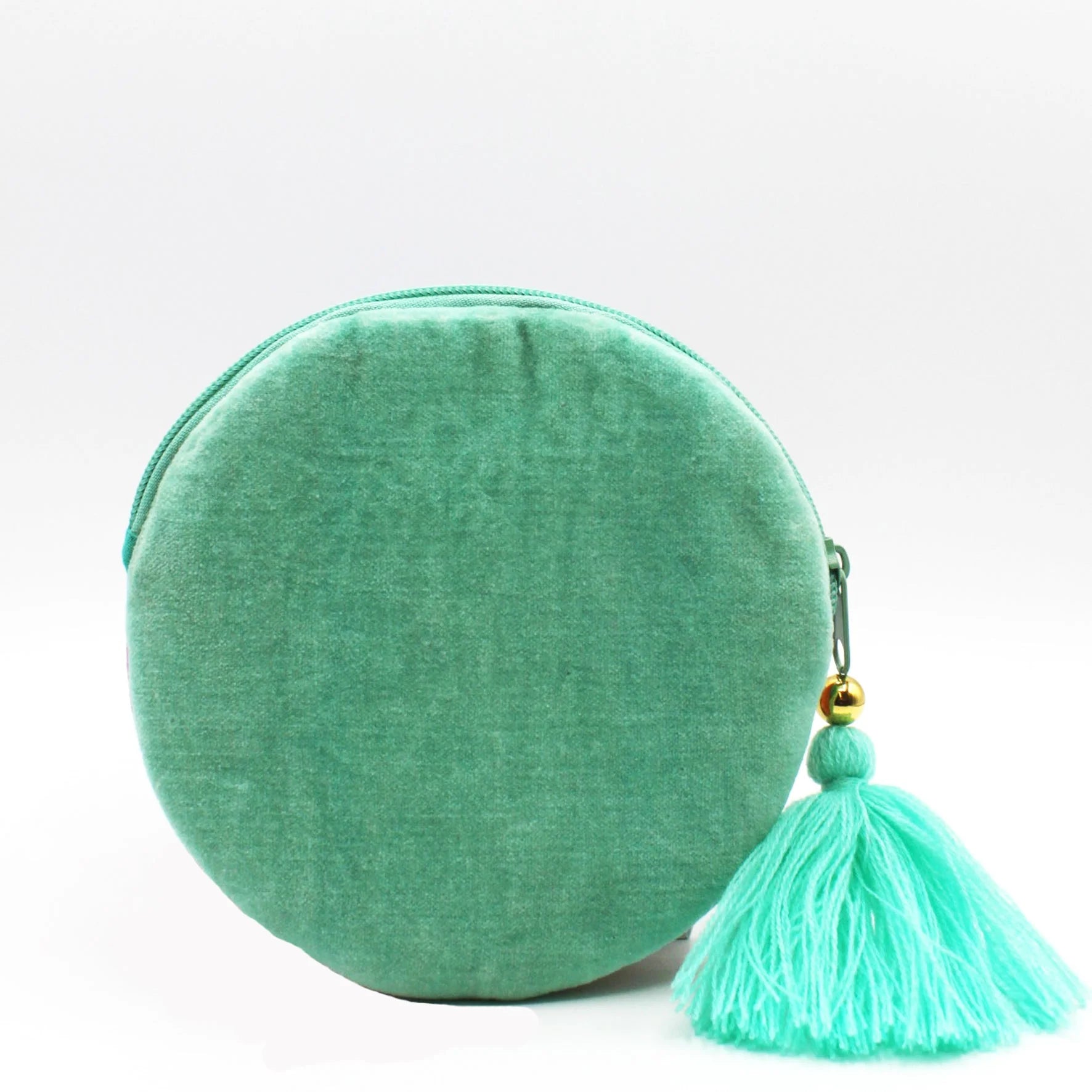 Embroidered Pink Floral Round Purse - PORNDHPK001 - Uneeka