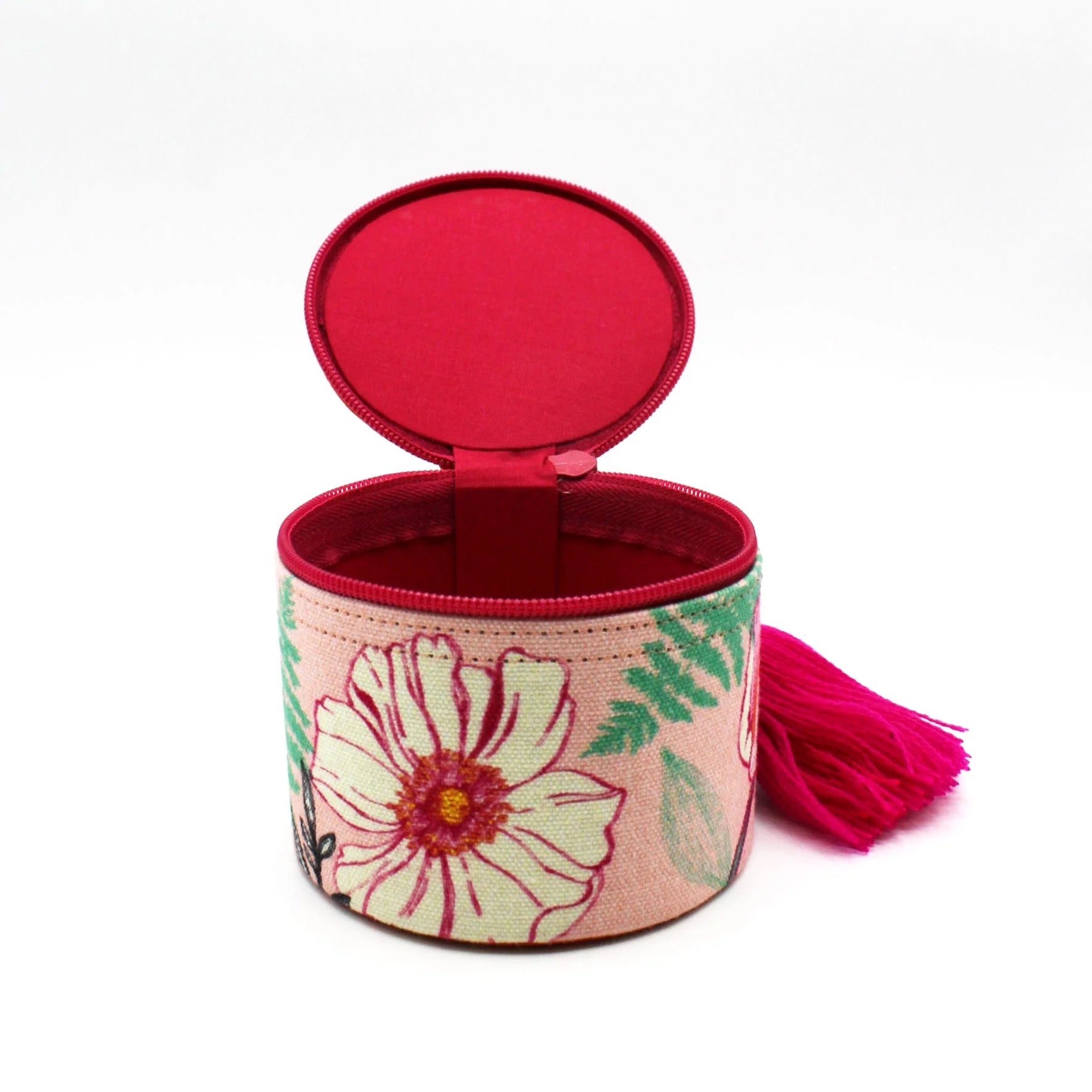 Embroidered Pink Floral Trinket Box - POBOXLPK001 - Uneeka