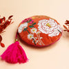 Embroidered Orange Floral Round Purse - PORNDORA001 - Uneeka