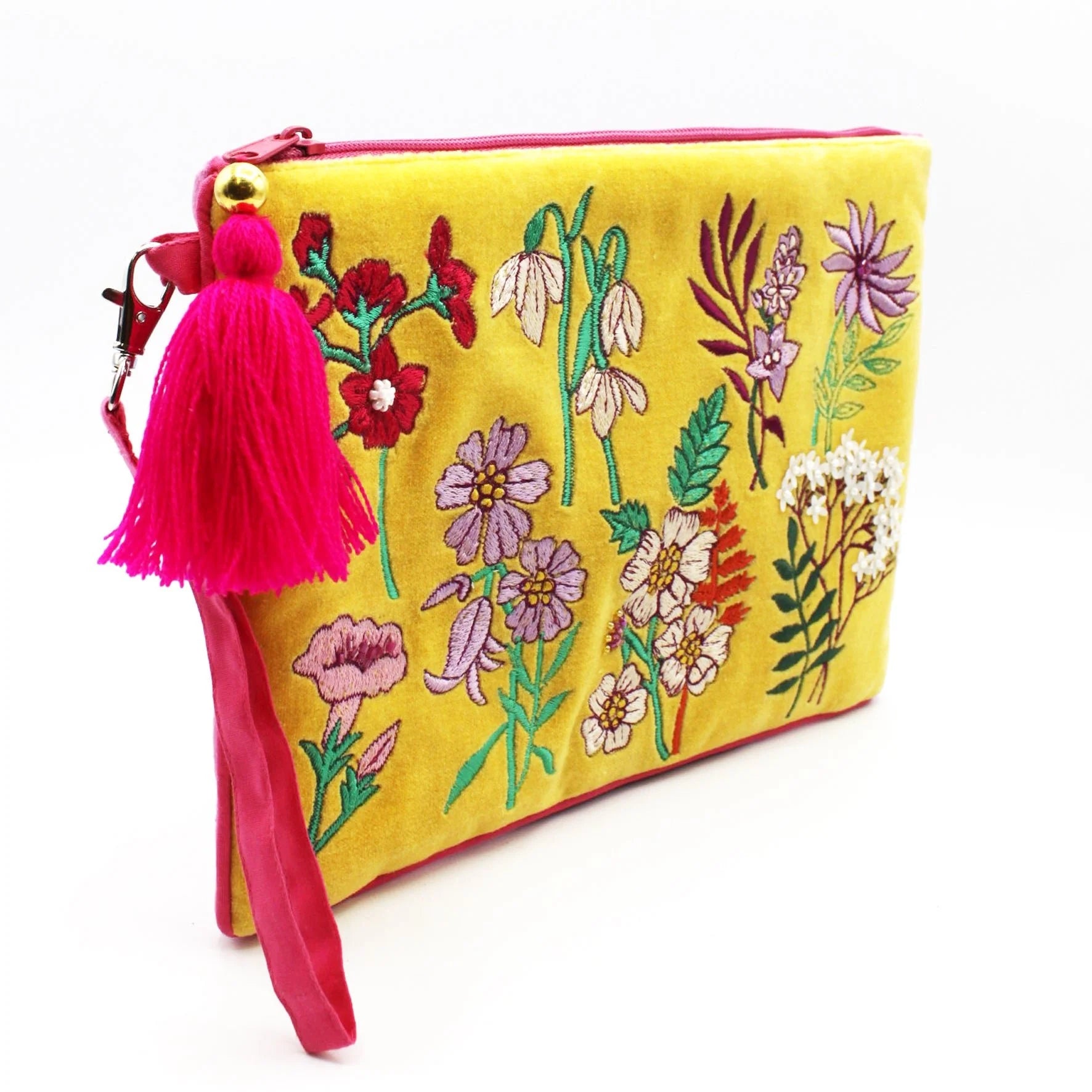Embroidered Yellow Floral Purse - POCLYEL001 - Uneeka
