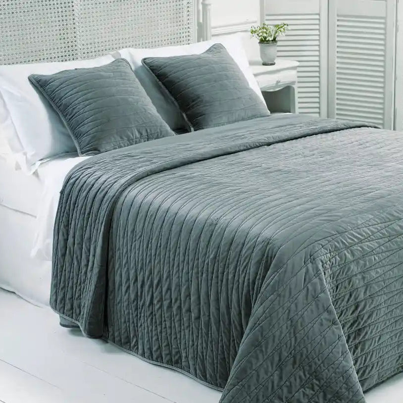 Slate Grey Velvet Cushion - EMPCG-F - Uneeka