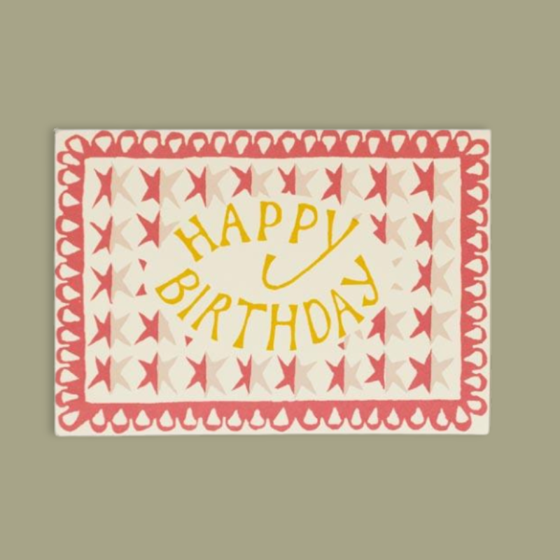 Happy Birthday Two Tone Star Greetings Card - CRDA6 BST - Uneeka