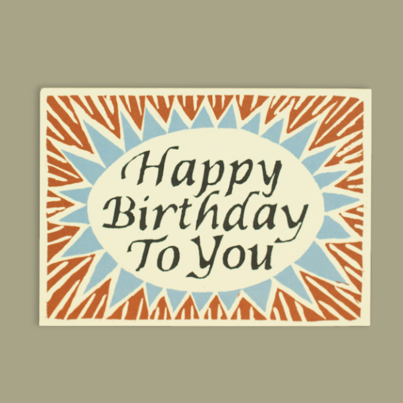 Happy Birthday Brown & Blue Greetings Card - CRDA6 HBTY brown/blue - Uneeka