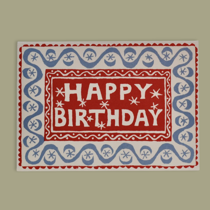 Happy Birthday Blue Waves Greetings Card - CRDA6 HBW - Uneeka