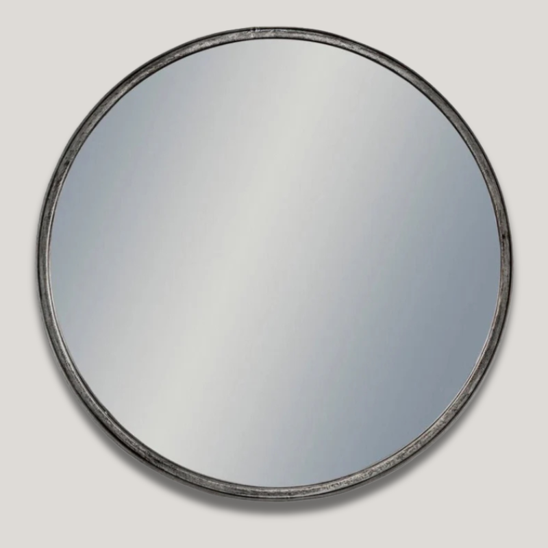 Large Black & Pewter Deep Framed Mirror - EM127 - Uneeka