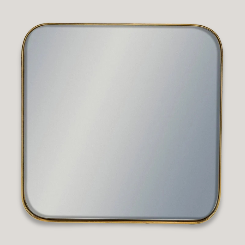Curved Metallic Gold Framed Mirror - M376 - Uneeka