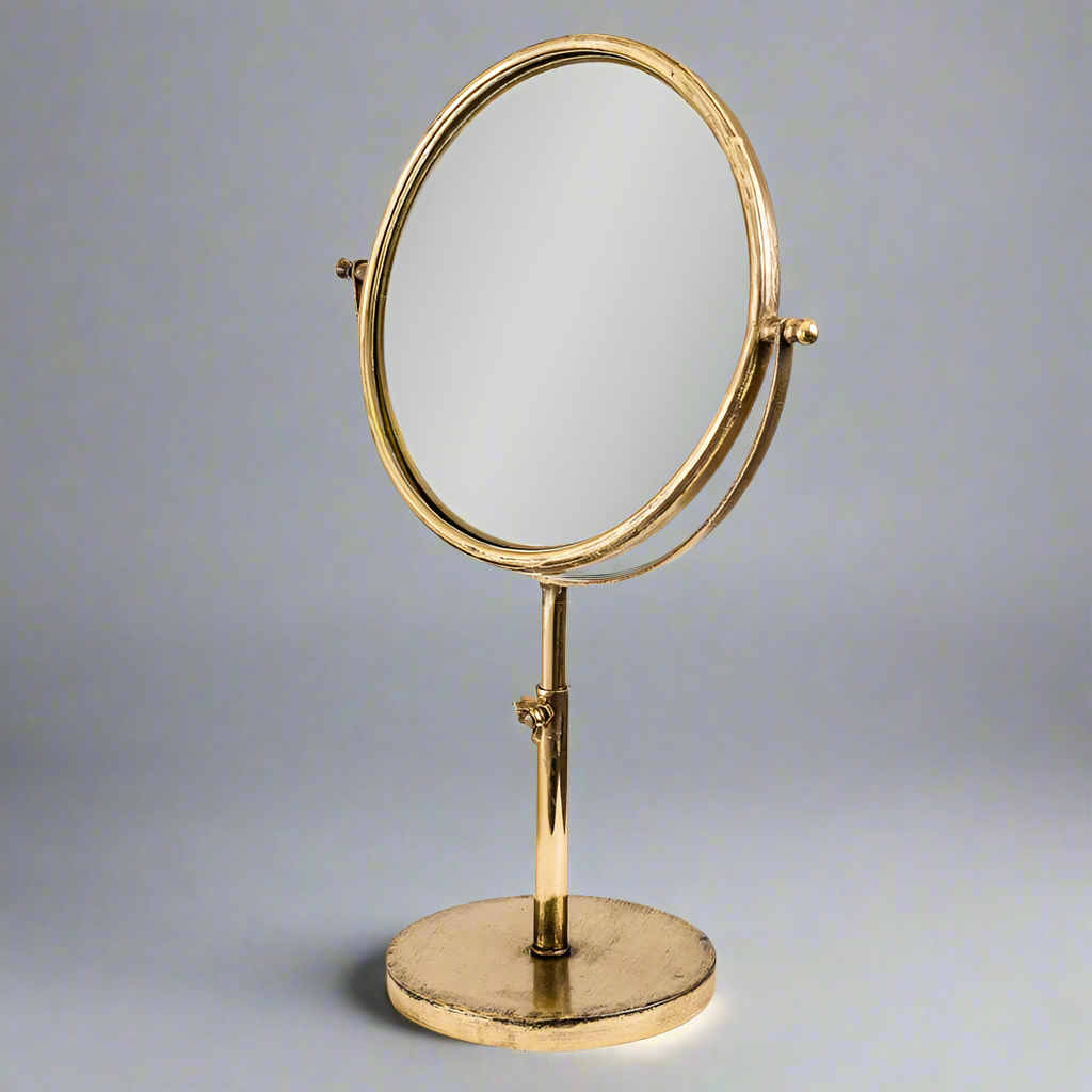 Antique Gold Convex Adjustable Mirror - et347 - Uneeka