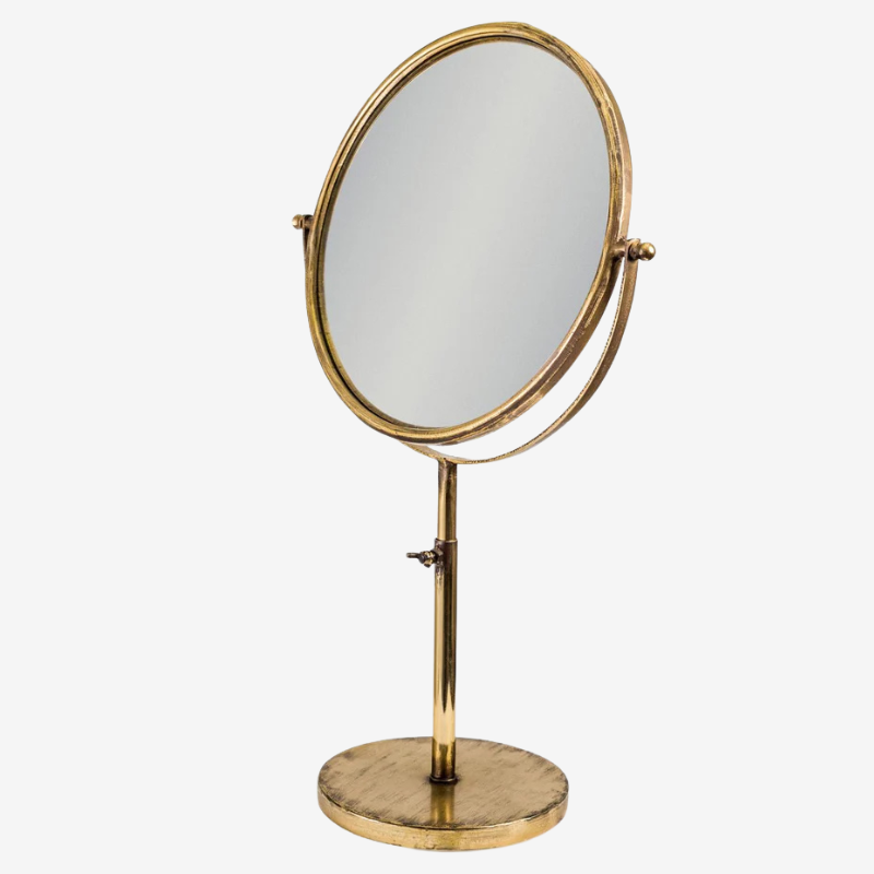 Antique Gold Convex Adjustable Mirror - et348 - Uneeka