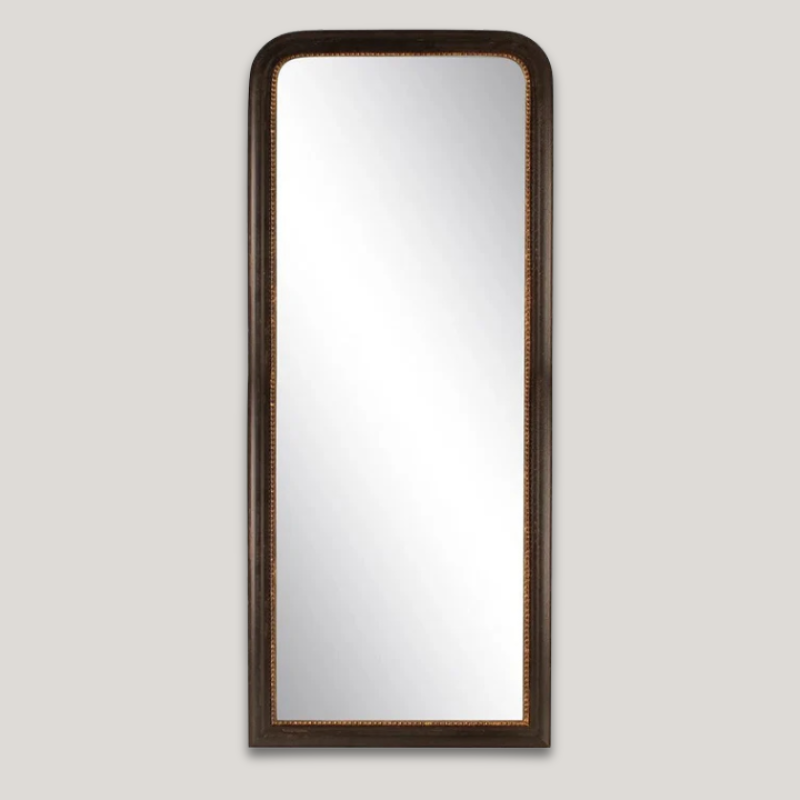 Vintage Black & Gold Rim Full Length Mirror - S5401 - Uneeka