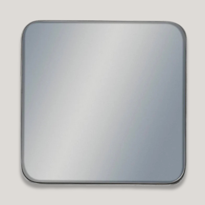 Curved Metallic Silver Mirror - M381 - Uneeka
