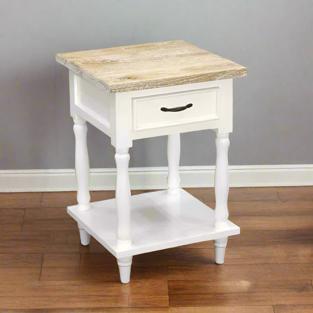 Antique Style Cottonwood Tall Side Table - PPR264 - Uneeka