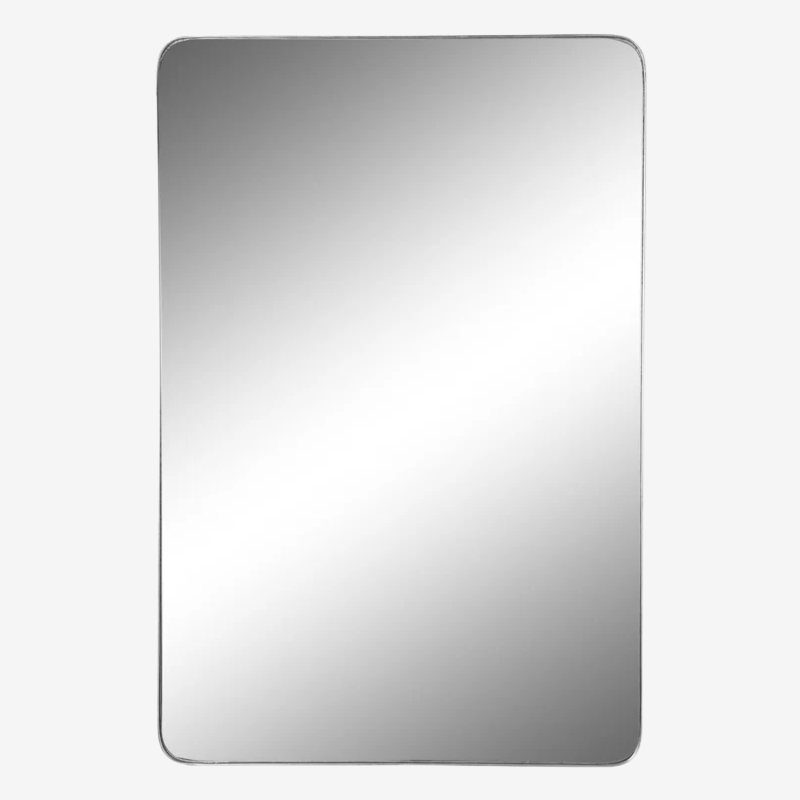 Curved Metallic Silver Mirror - M389 - Uneeka