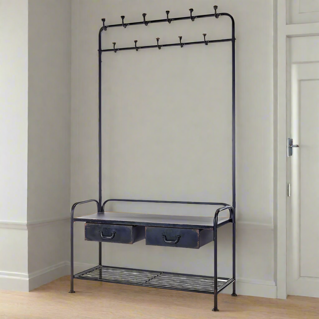 Tall Metal Shoe & Coat Storage Rack - VRN4 - Uneeka
