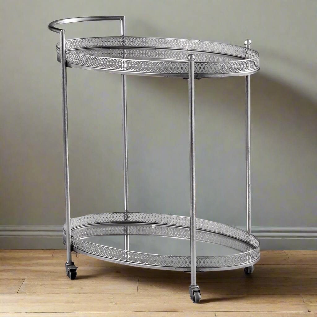 Antique Metal Bar Trolley - EM98 - Uneeka