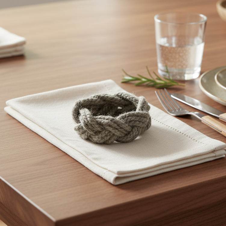 Plaited Jute Napkin Ring - JNRB - Uneeka