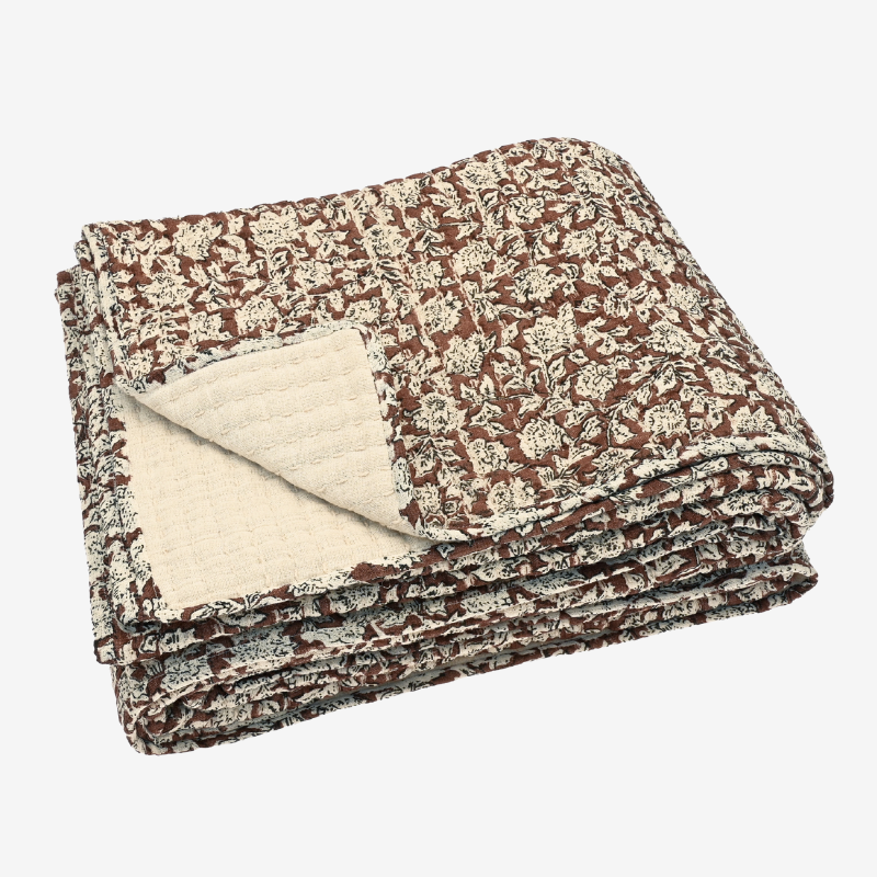 Floral Print Quilted Throw - PRVTR - Uneeka