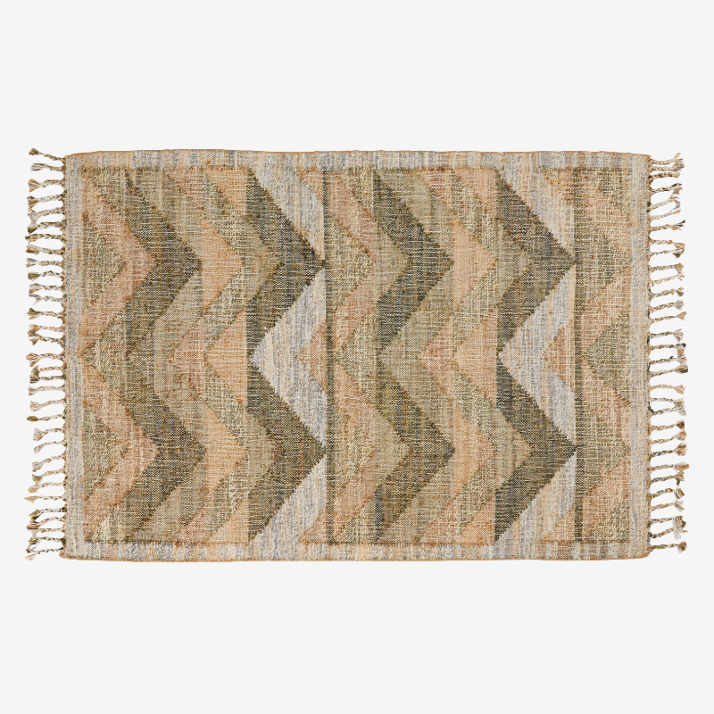 Geometric Zig Zag Stripe Printed Rug - QRUGXL - Uneeka