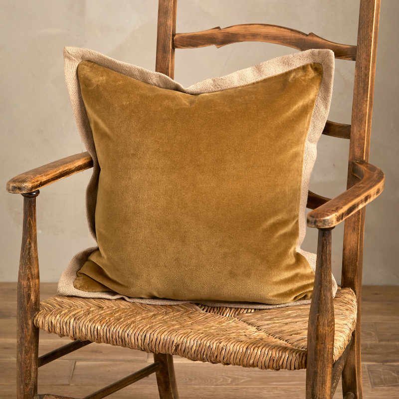 Velvet Block Colour Cushion With Flange - VVCLC - Uneeka