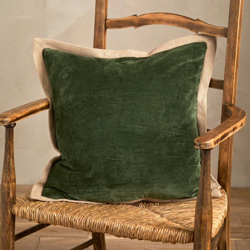 Velvet Block Colour Cushion With Flange - VVCLO - Uneeka