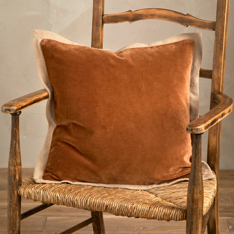 Velvet Block Colour Cushion With Flange - VVCLS - Uneeka