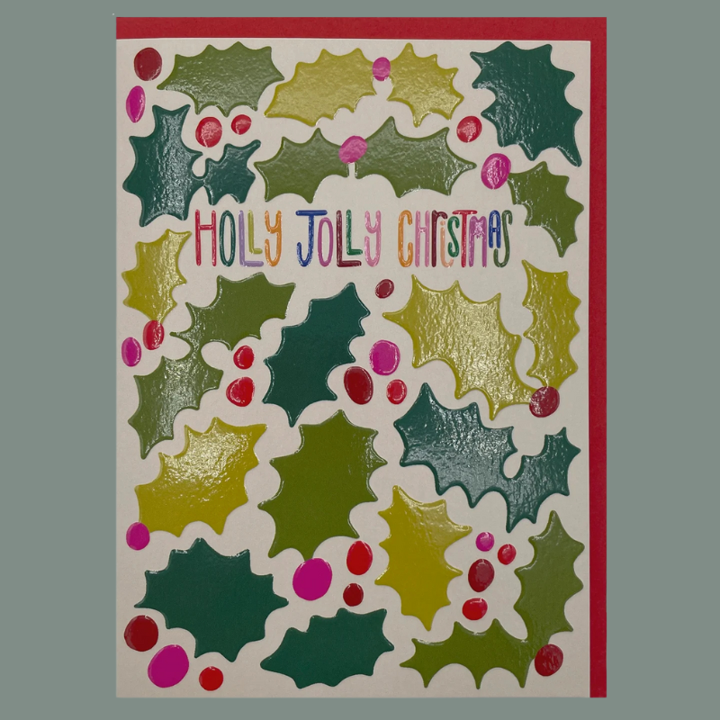 Holly Jolly Christmas Card - HPS43 - Uneeka