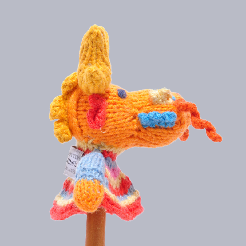 Hand Knitted Dragon With Jumper Finger Puppet - SYF23 - Uneeka