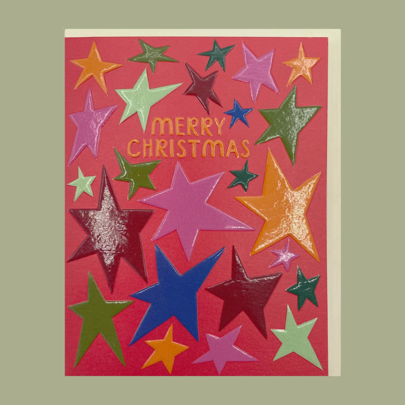 Colourful Star Christmas Mini Card - LIJ24 - Uneeka