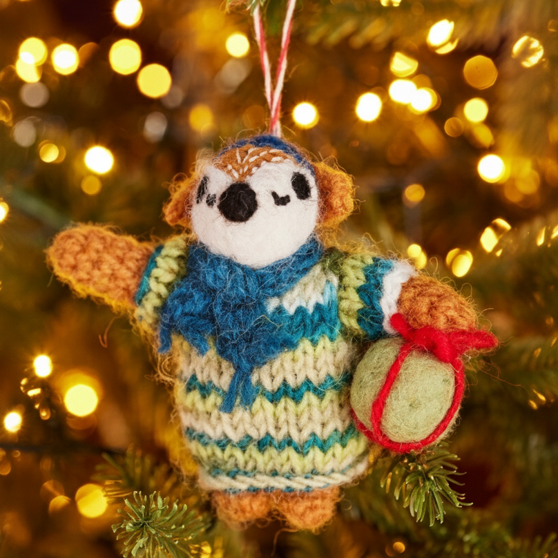 Felt Cosy Fox In Knitted Jumper - HDEC165 - Uneeka