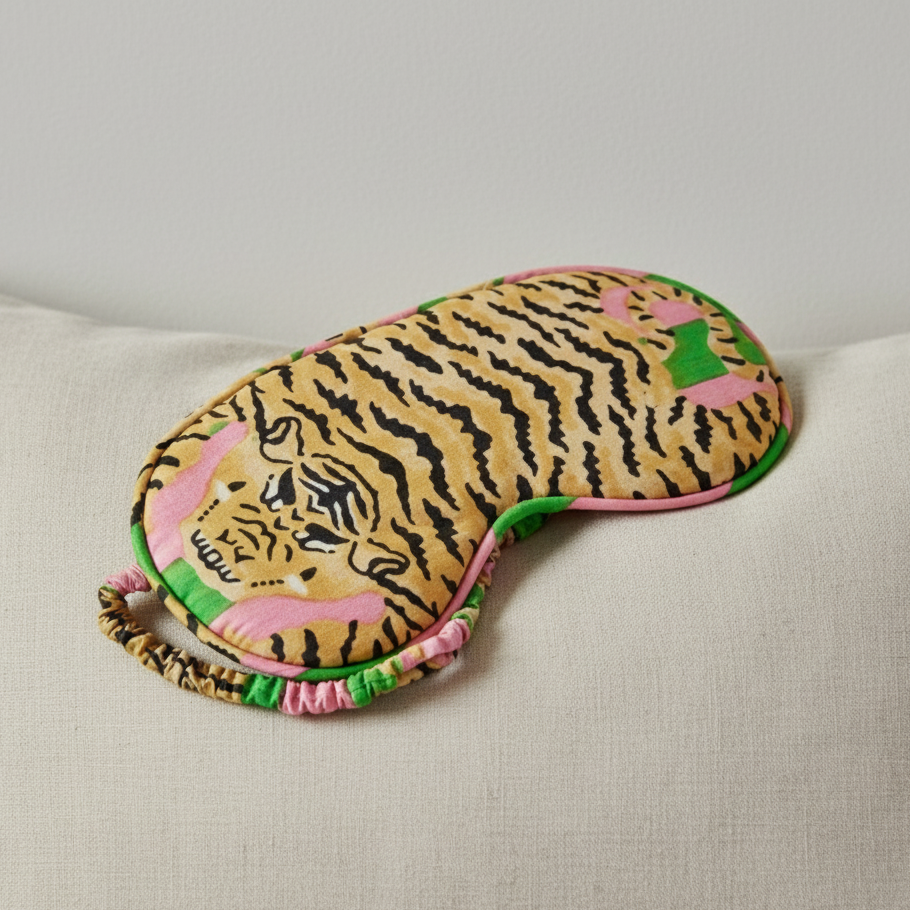 Green & Pink Tiger Stripe Eye Mask - EM6 - Uneeka