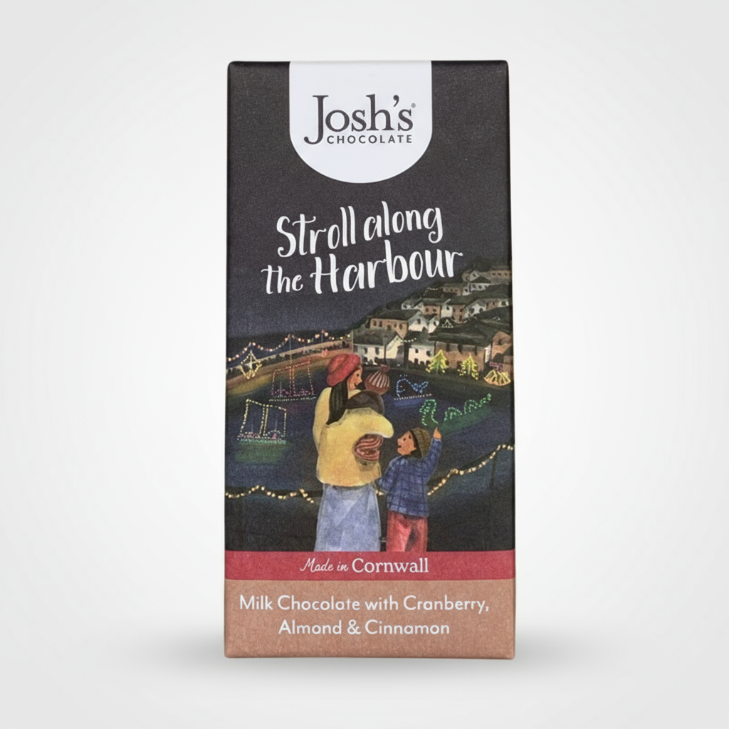 Josh's Chocolate Cranberry, Almond & Cinnamon Milk Bar - Stroll along the Harbour - Uneeka