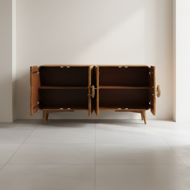 Carved Sunburst Four Door Sideboard - 
2850C - Uneeka