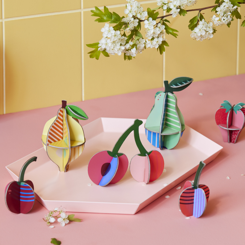 Cherries Cardboard Model & Greetings Card - TPO103 - Uneeka