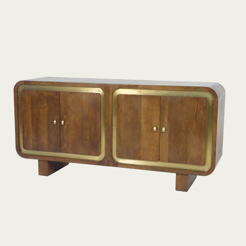 Curved Edge Gold Detail Sideboard - 
2850K - Uneeka