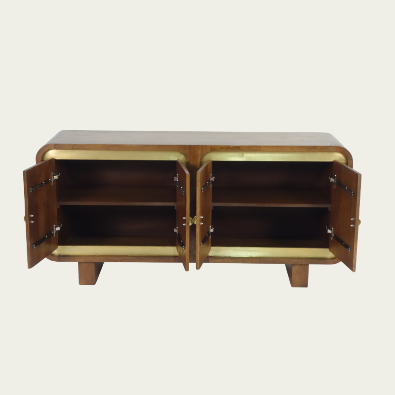 Curved Edge Gold Detail Sideboard - 
2850K - Uneeka