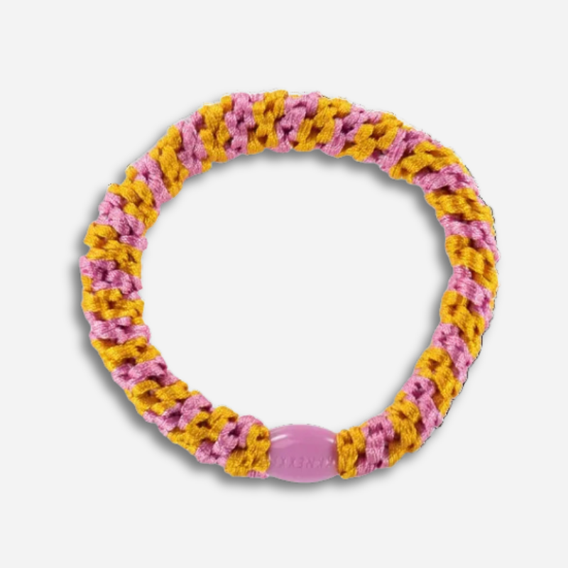 Colourful Stripe Woven Hair Tie Jaffa Bubblegum Pink - Uneeka