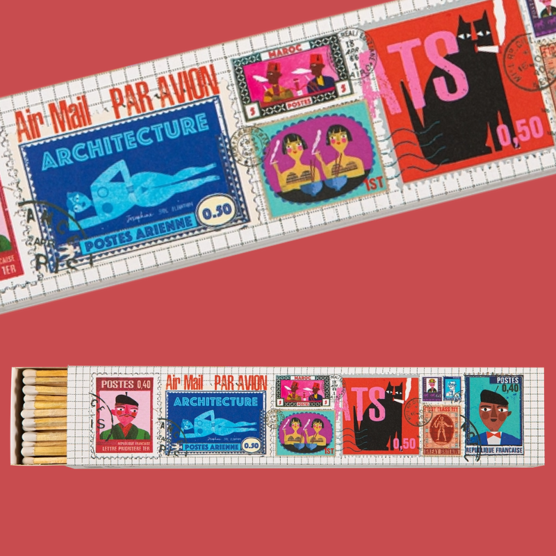 Postage Stamp Decorative Long Matchbox - BX74 - Uneeka